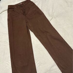 GARAGE WIDE LEG JEANS BROWN DENIM